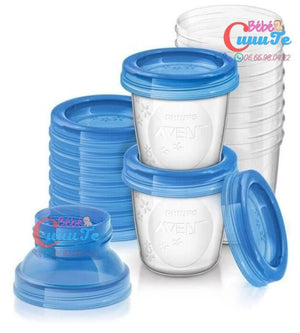 10 Pots De Conservation Pour Lait Maternel 180ml/6mz-Philips Avent