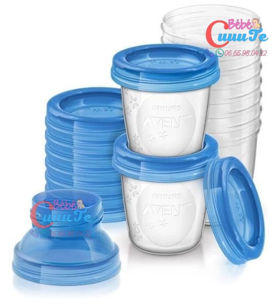 10 Pots De Conservation Pour Lait Maternel 180ml/6mz-Philips Avent