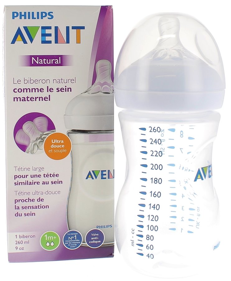 Biberon Natural 1m+ (260 ml) – Plastique – AVENT – Bébé CuuuTe