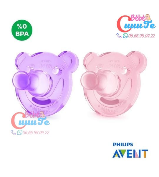 LOT DE 2 SUCETTES SOOTHIE 0-3M MODELE MIXTE-AVENT