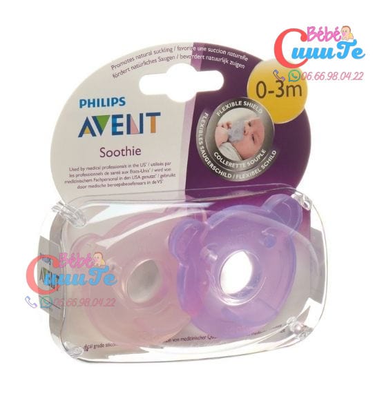 LOT DE 2 SUCETTES SOOTHIE 0-3M MODELE MIXTE-AVENT