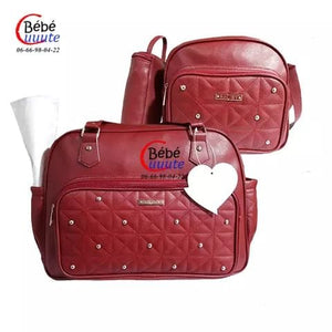 Pack Sac A Langer Bébé En Cuir 4 Pièces Beige