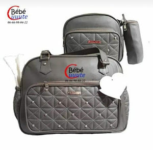 Pack Sac A Langer Bébé En Cuir 4 Pièces Beige