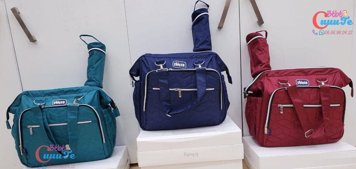SAC À LANGER CHICCO 3 PIECES BLEU/VERT/ROUGE
