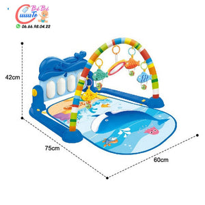 Tapis d'Eveil Jeux Bébé Piano bleu