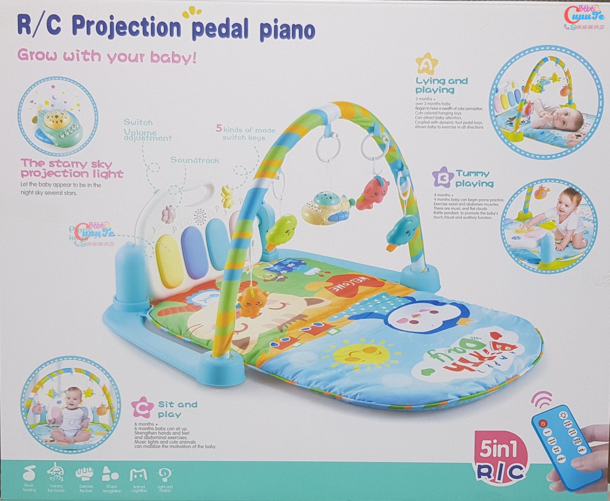 TAPIS D’ÉVEIL PIANO MUSICAL AVEC TELECOMMANDE