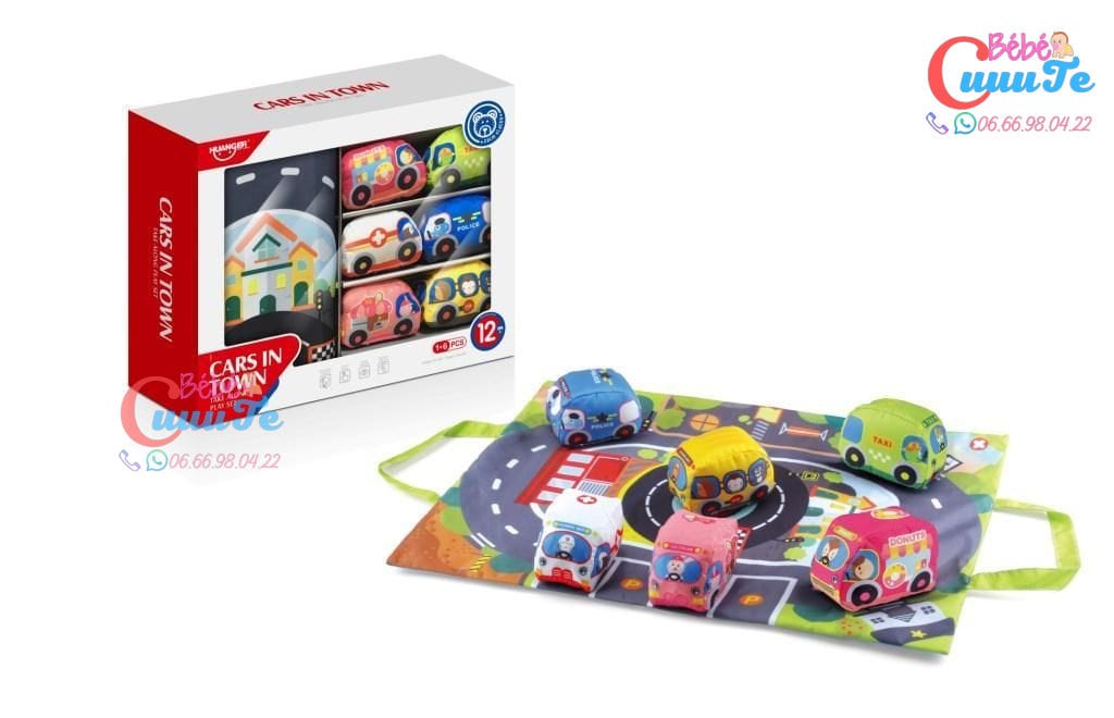 TAPIS DE JEU AVEC VOITURES EN TISSU