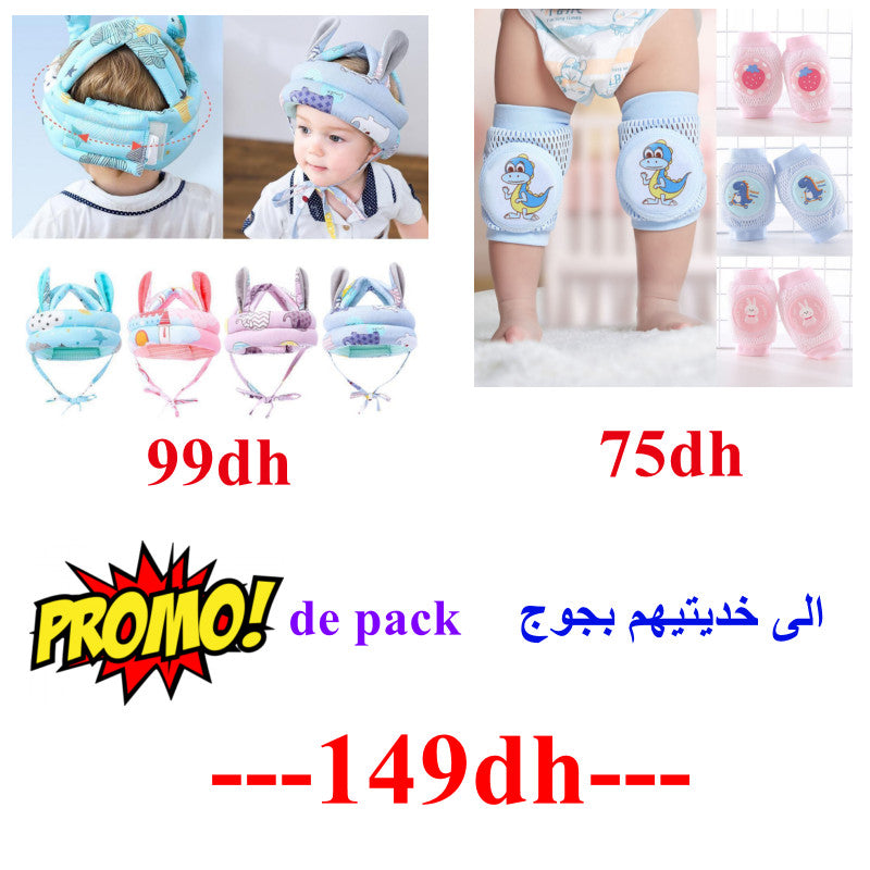 Protection de tête 360° + Paires Genouillère Antidérapante