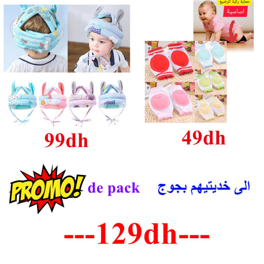 Protection de tête 360° + Protège-genoux baby