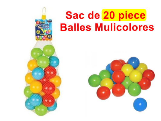 Sac de 20 Balles Mulicolores  Ref002