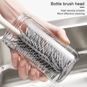 3 en 1 Brosse de Nettoyage Biberon Silicone – Tétine, Paille & Biberon