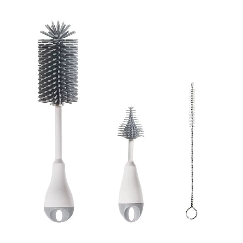3 en 1 Brosse de Nettoyage Biberon Silicone – Tétine, Paille & Biberon