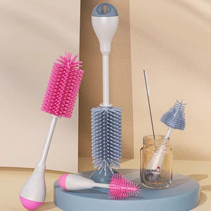 3 en 1 Brosse de Nettoyage Biberon Silicone – Tétine, Paille & Biberon