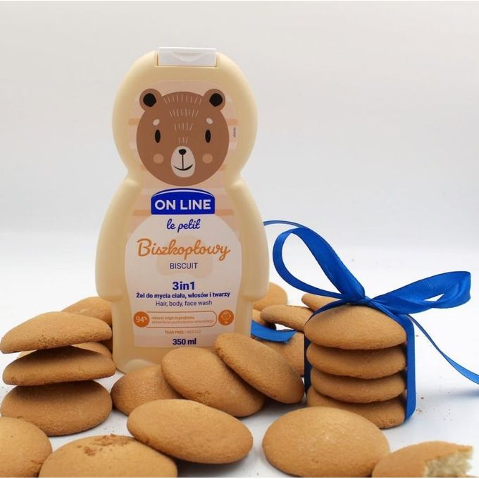 On Line Le Petit Gel Lavant 3 en 1 Biscuit 350 ml – Corps, Visage & Cheveux
