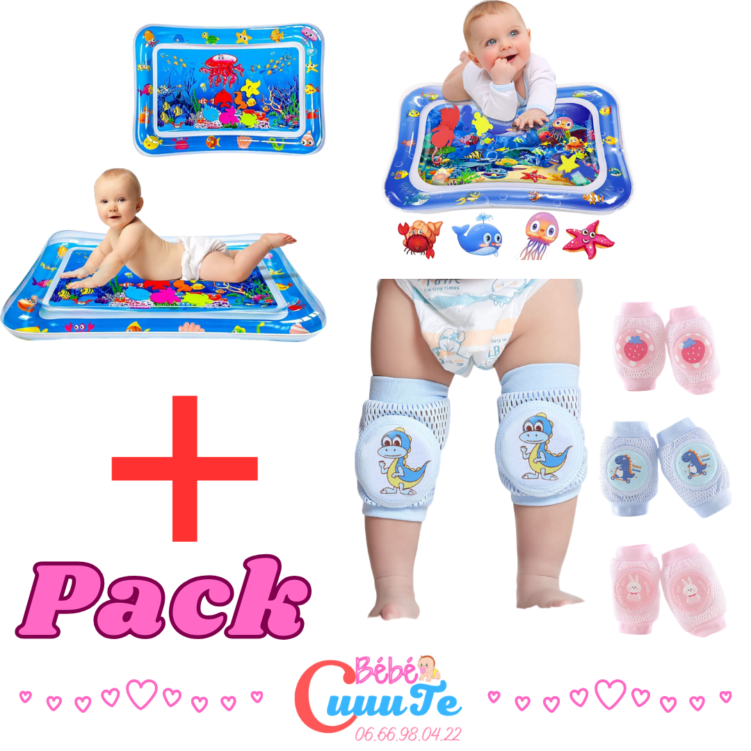 Pack Tapis d'eau Gonflable +  Genouillère Antidérapante Bébé