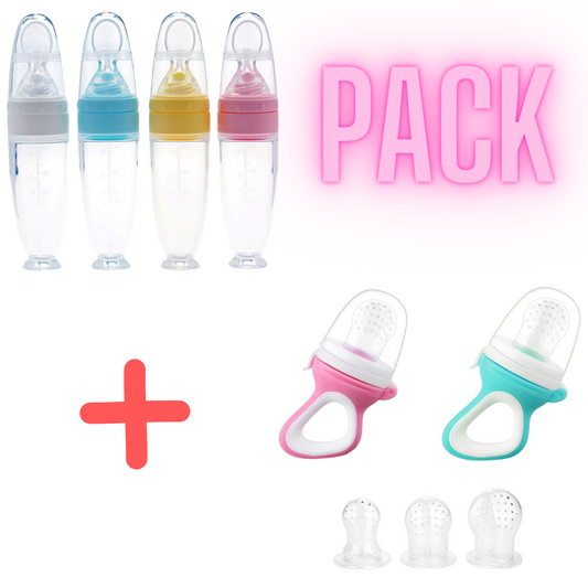 Pack de Biberon en Silicone + Sucette de Fruit évolutive 3 tête