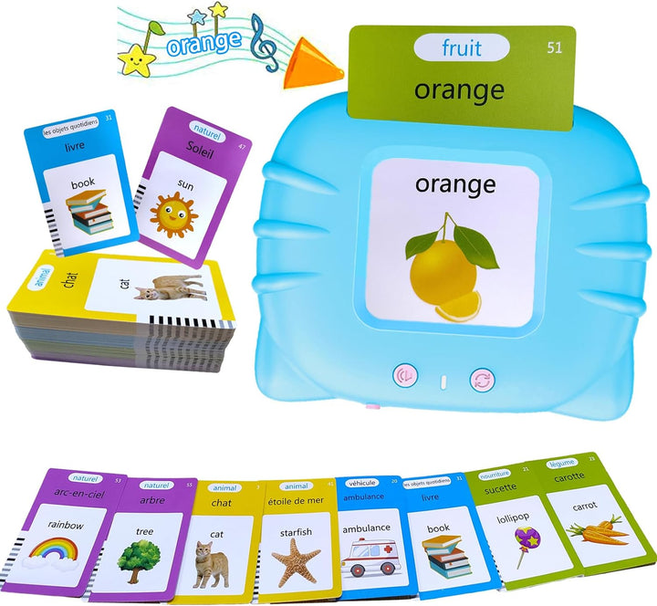 Cartes Flash Parlantes  Jouets d'apprentissage de 224 Mots anglais arabe