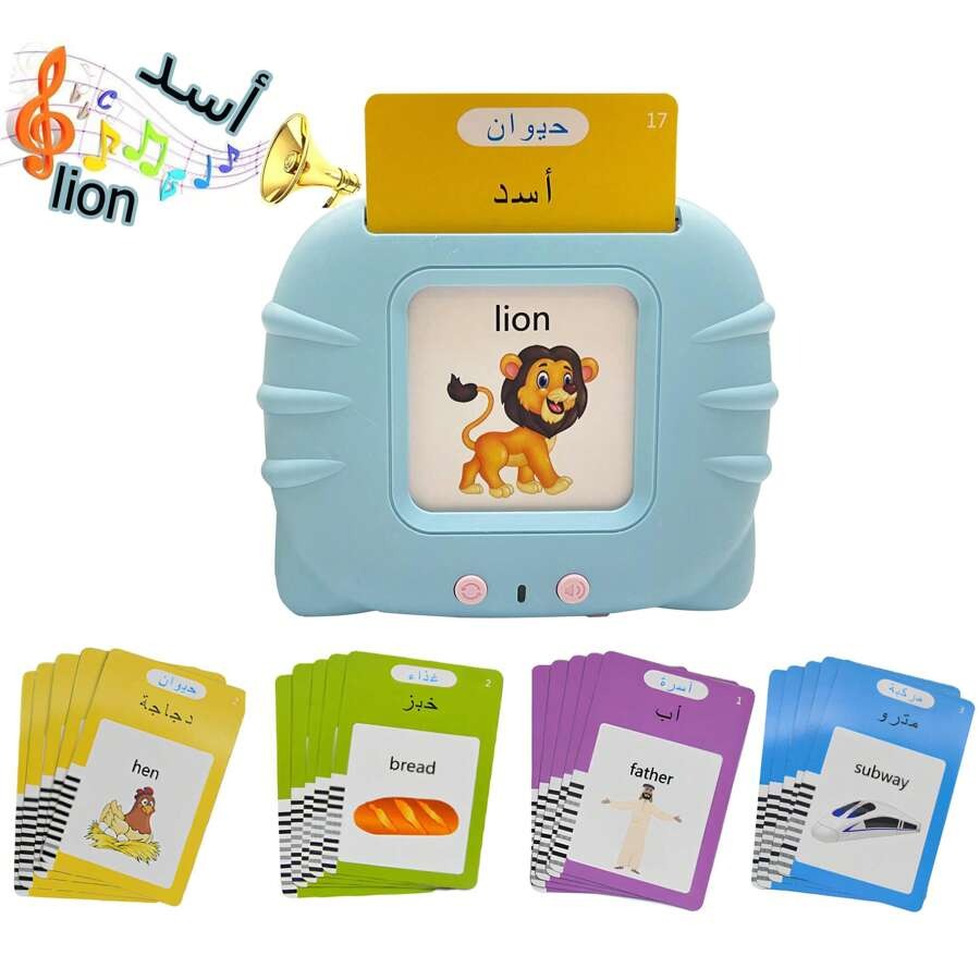 Cartes Flash Parlantes  Jouets d'apprentissage de 224 Mots anglais arabe