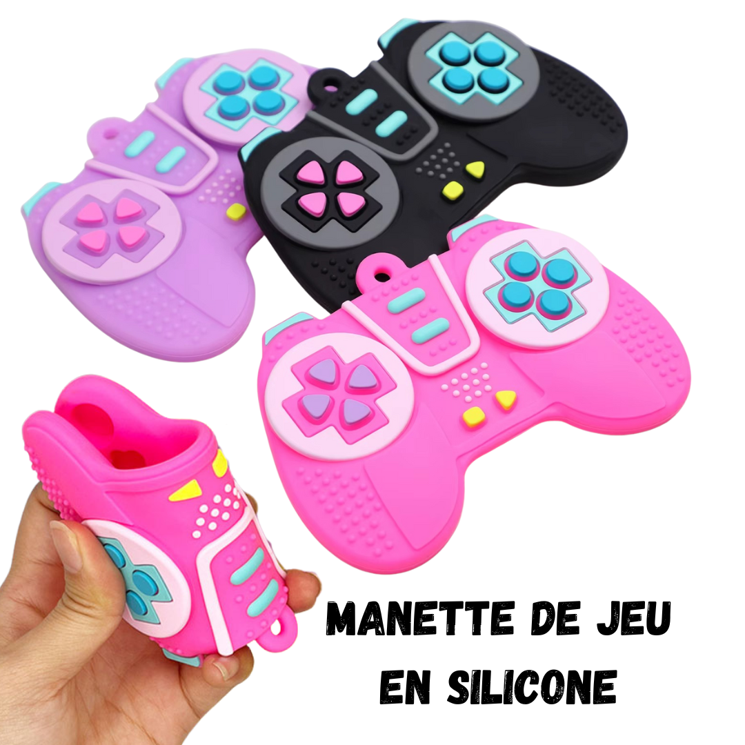Manette de Jeu avec Picots Massage -Jouet de Dentition Bébé en Silicone