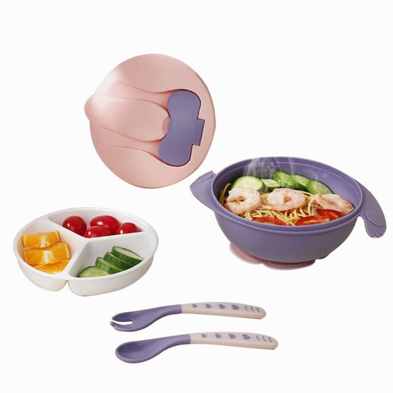 Assiette avec Base à succion , bol et cuillère
