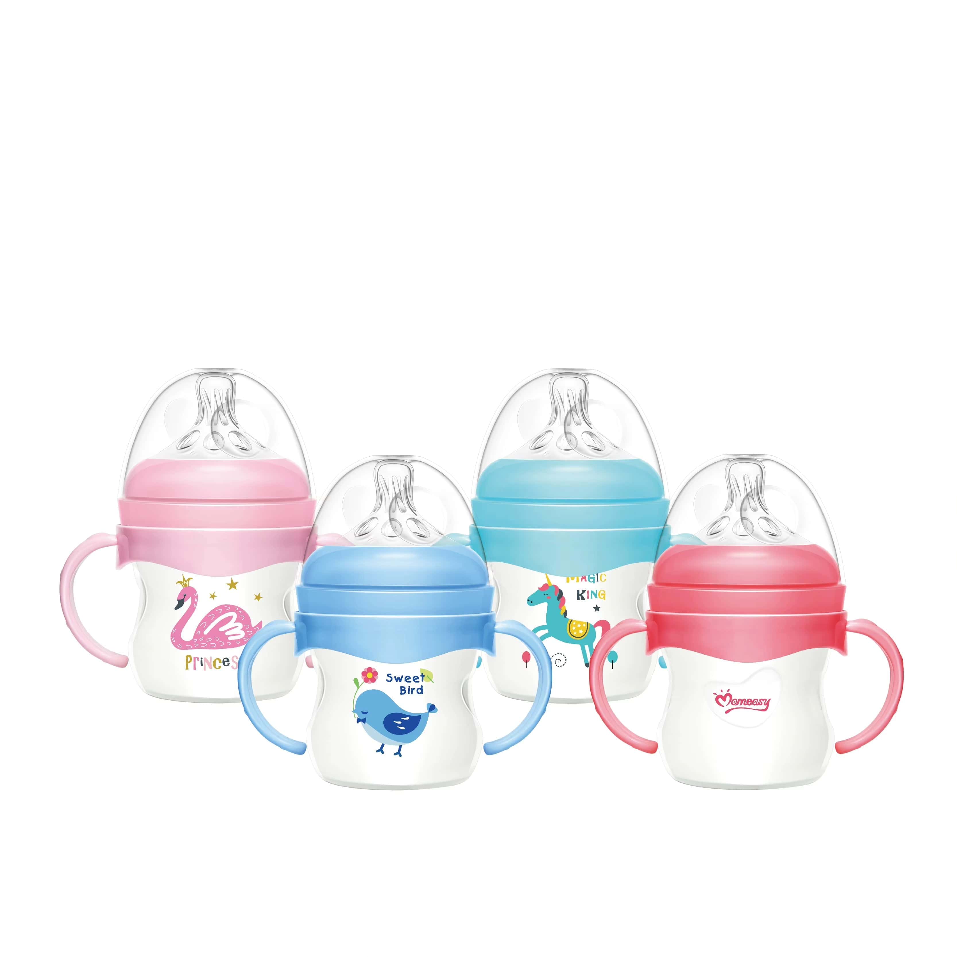 Biberon Momeasy Col Large 120 ml avec Poignées – Tétine Souple