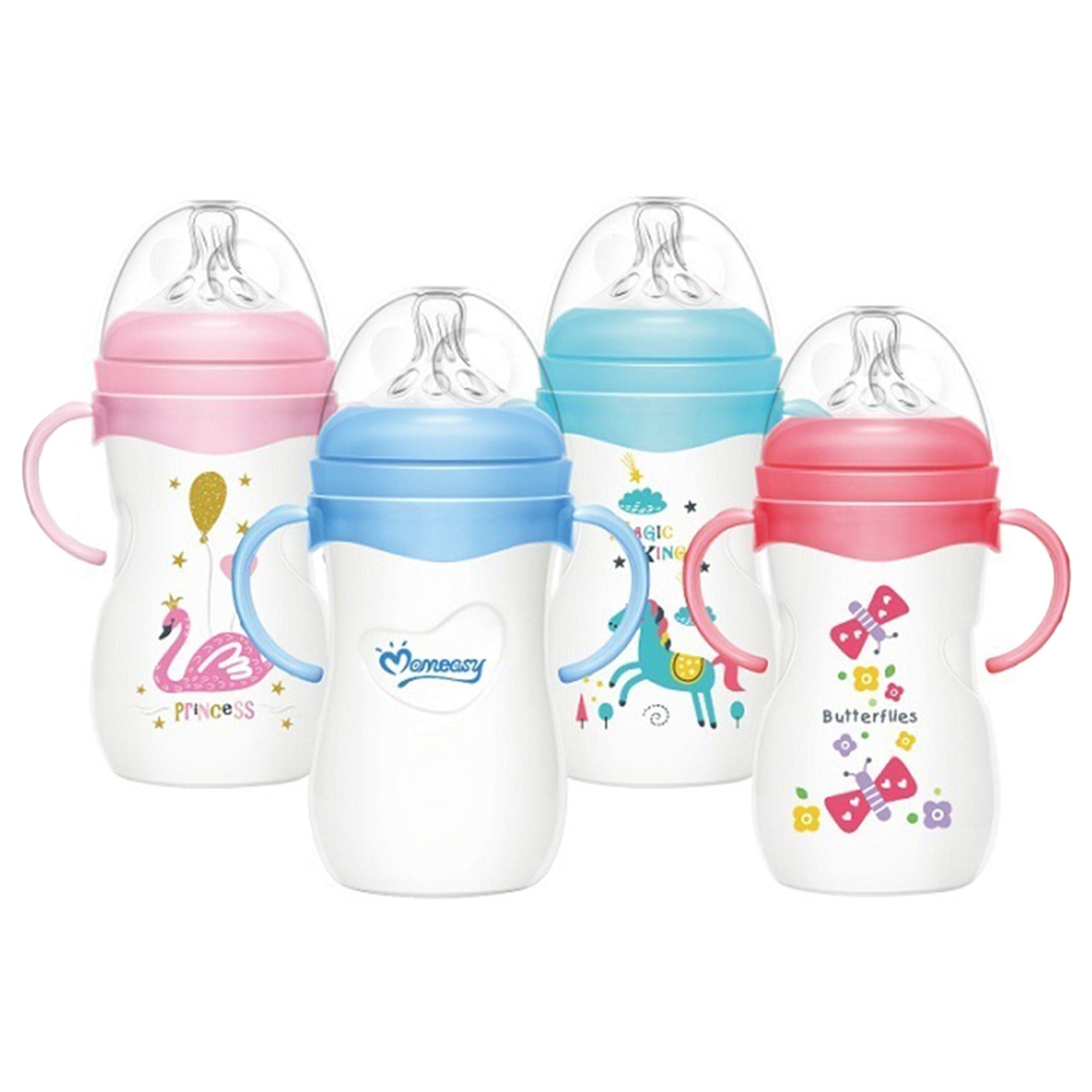 Biberon Momeasy Col Large 240 ml avec Poignées – Tétine Souple
