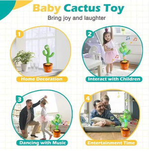 Cactus Dansant Parlant – 120 Chansons, Lumières LED & Enregistrement