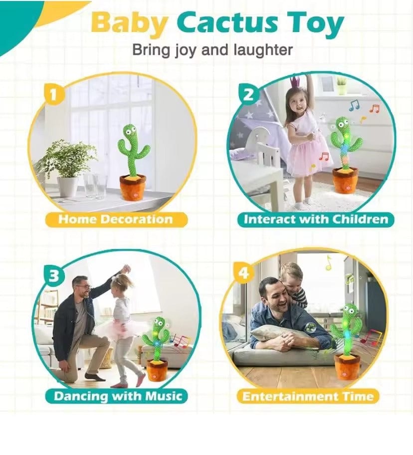 Cactus Dansant Parlant – 120 Chansons, Lumières LED & Enregistrement
