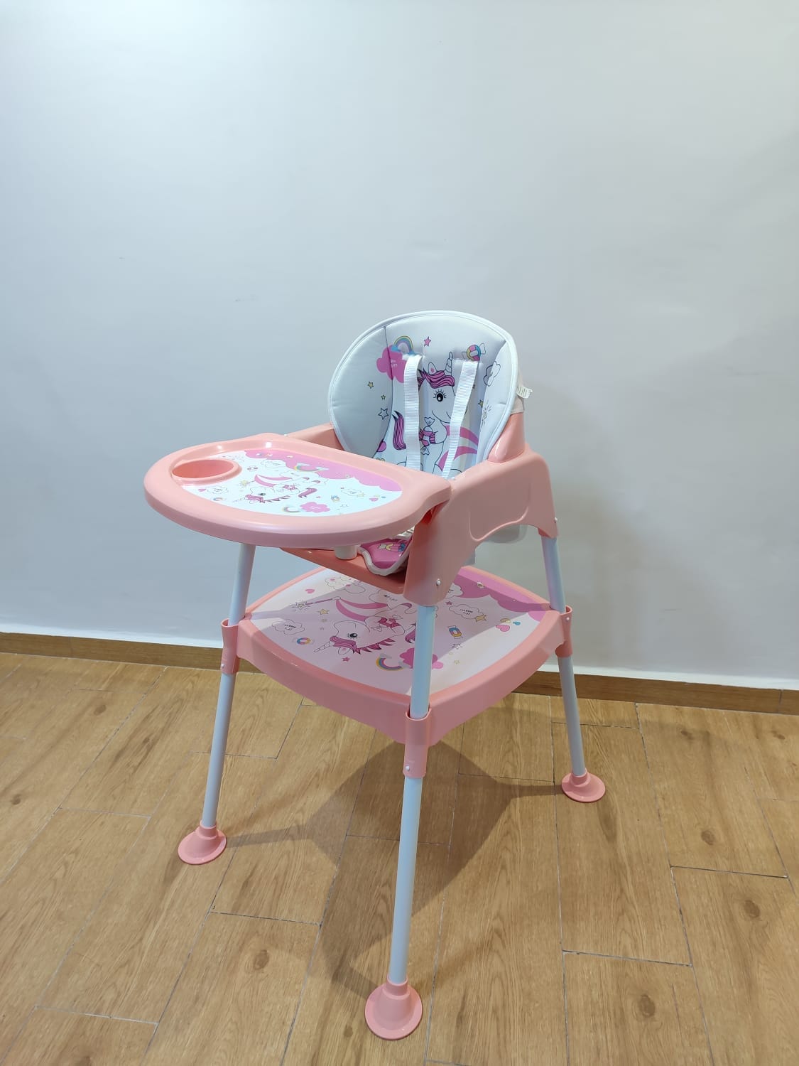 Chaise haute rembourrée 3-en-1 pour bébé, table de travail -  Vert