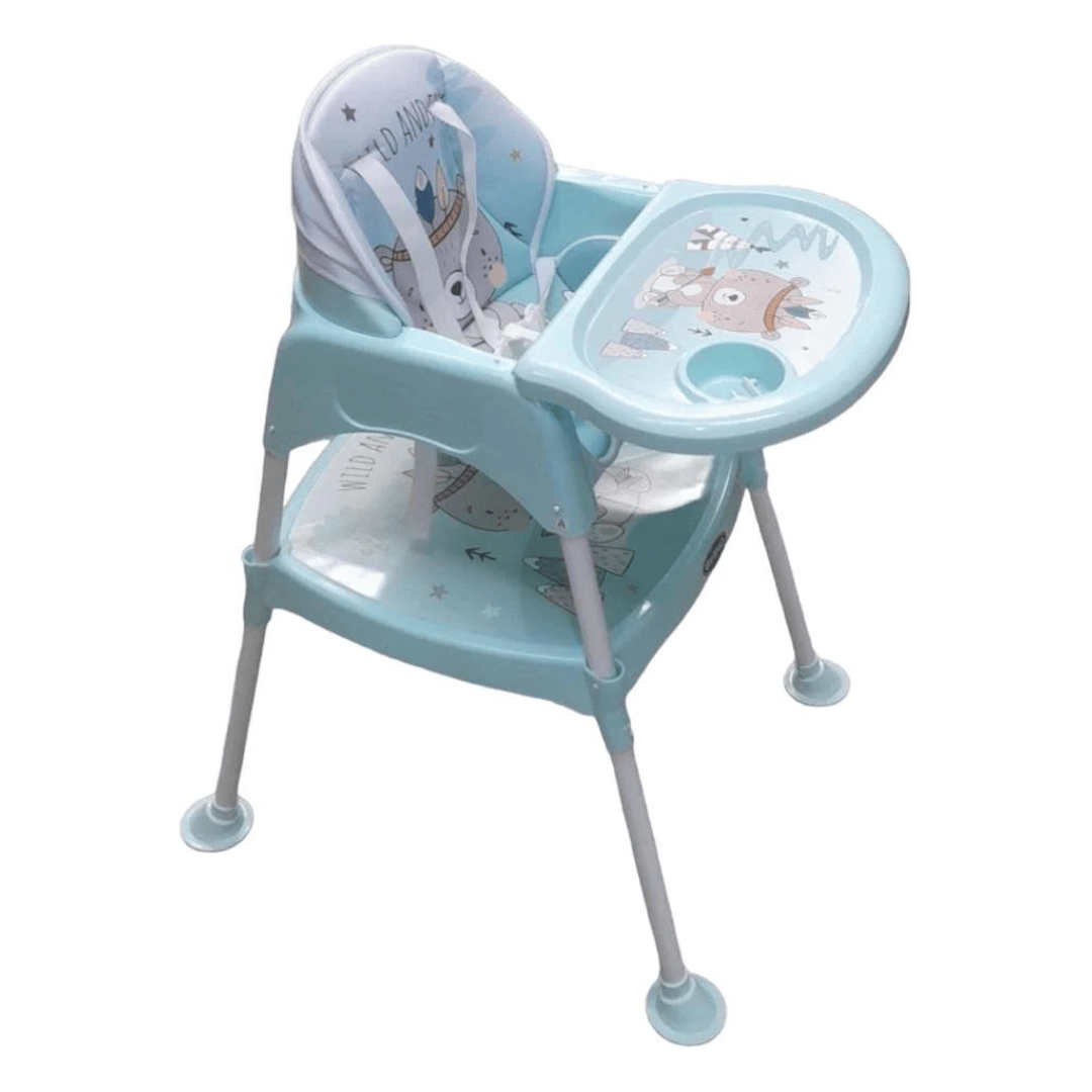 Chaise haute rembourrée 3-en-1 pour bébé, table de travail -  Vert