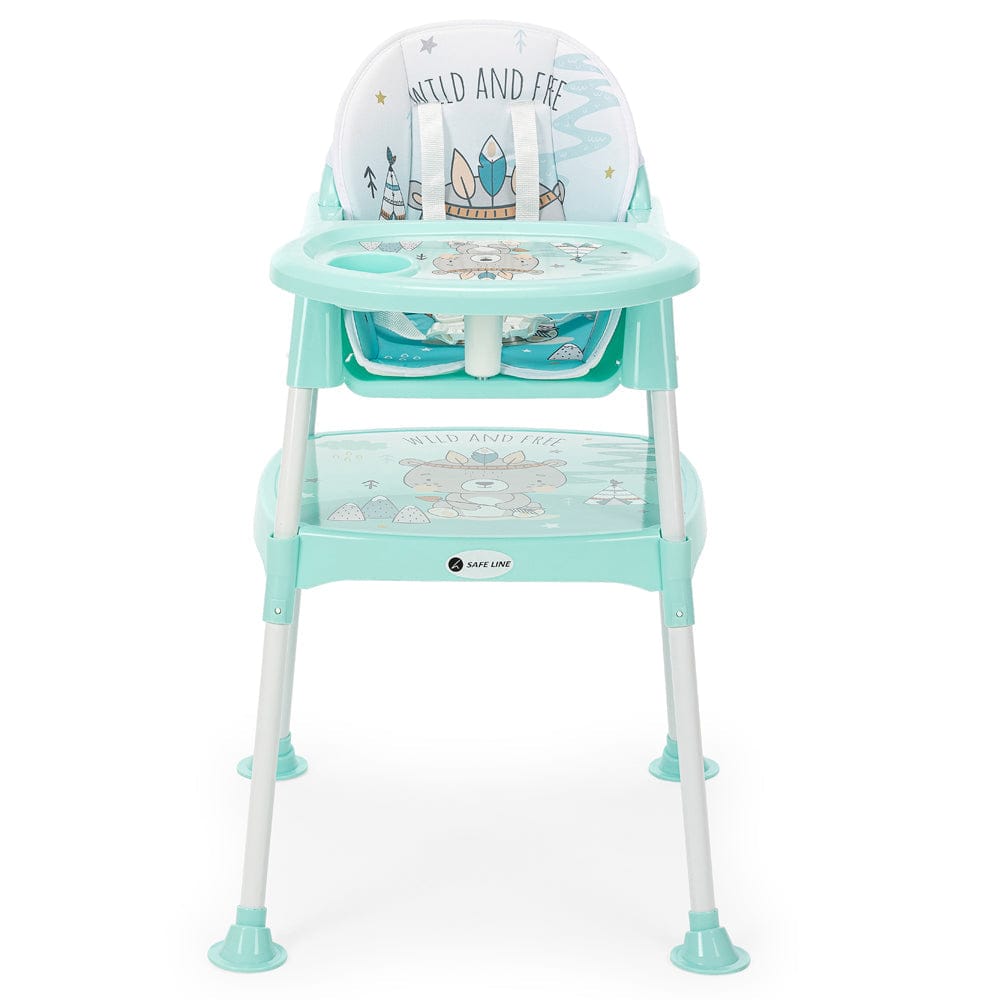 Chaise haute rembourrée 3-en-1 pour bébé, table de travail -  Vert