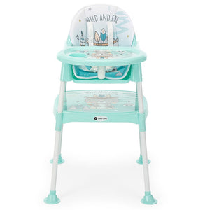 Chaise haute rembourrée 3-en-1 pour bébé, table de travail -  Vert