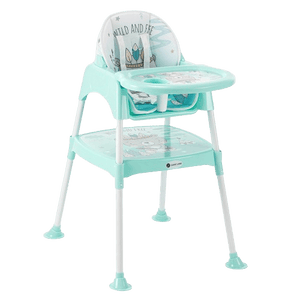 Chaise haute rembourrée 3-en-1 pour bébé, table de travail -  Vert