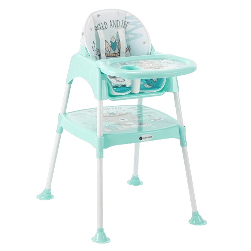 Chaise haute rembourrée 3-en-1 pour bébé, table de travail -  Vert