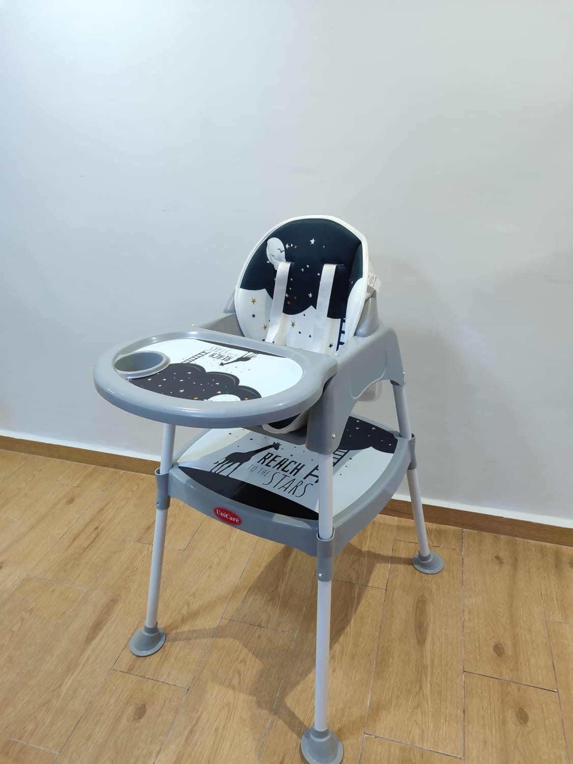 Chaise haute rembourrée 3-en-1 pour bébé, table de travail -  Vert