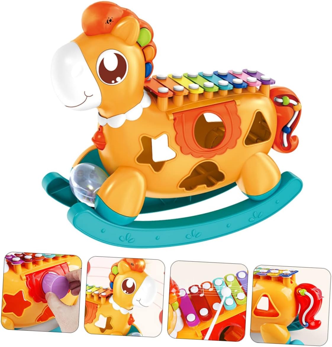 Cheval Musical avec Formes – Jouet Éducatif Huanger 31 cm