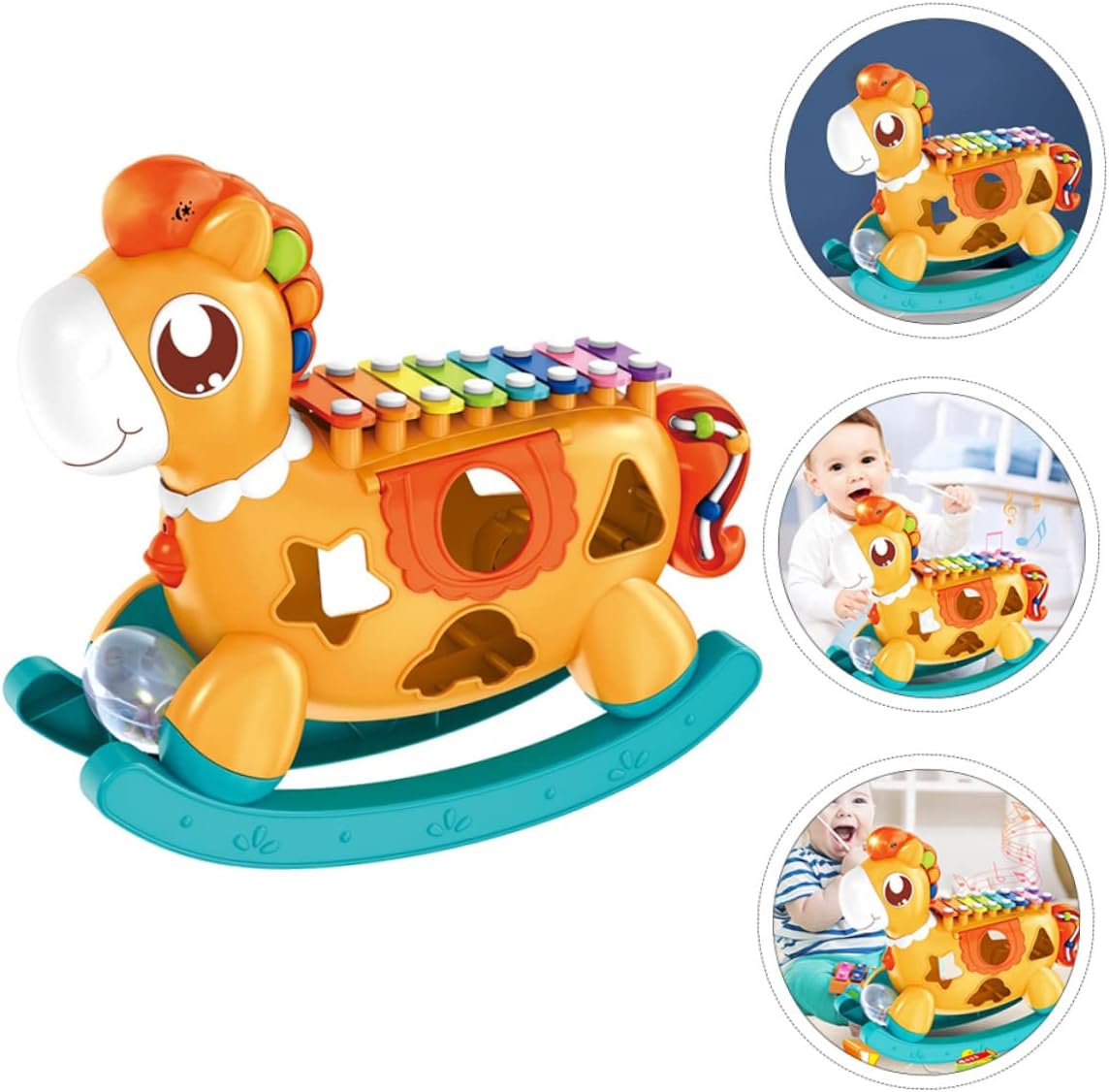 Cheval Musical avec Formes – Jouet Éducatif Huanger 31 cm