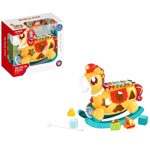 Cheval Musical avec Formes – Jouet Éducatif Huanger 31 cm
