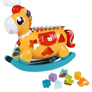 Cheval Musical avec Formes – Jouet Éducatif Huanger 31 cm