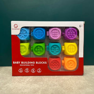 Cubes sensoriels Montessori bébé silicone – 10 pièces