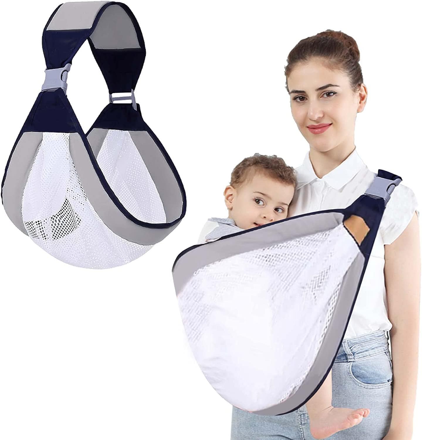 Echarpe bébé respirant, porte-bébé pour nouveau-né, réglable
