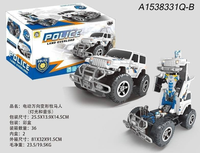 Voiture Jeep Transformable en Robot – Jouet Électrique à Piles