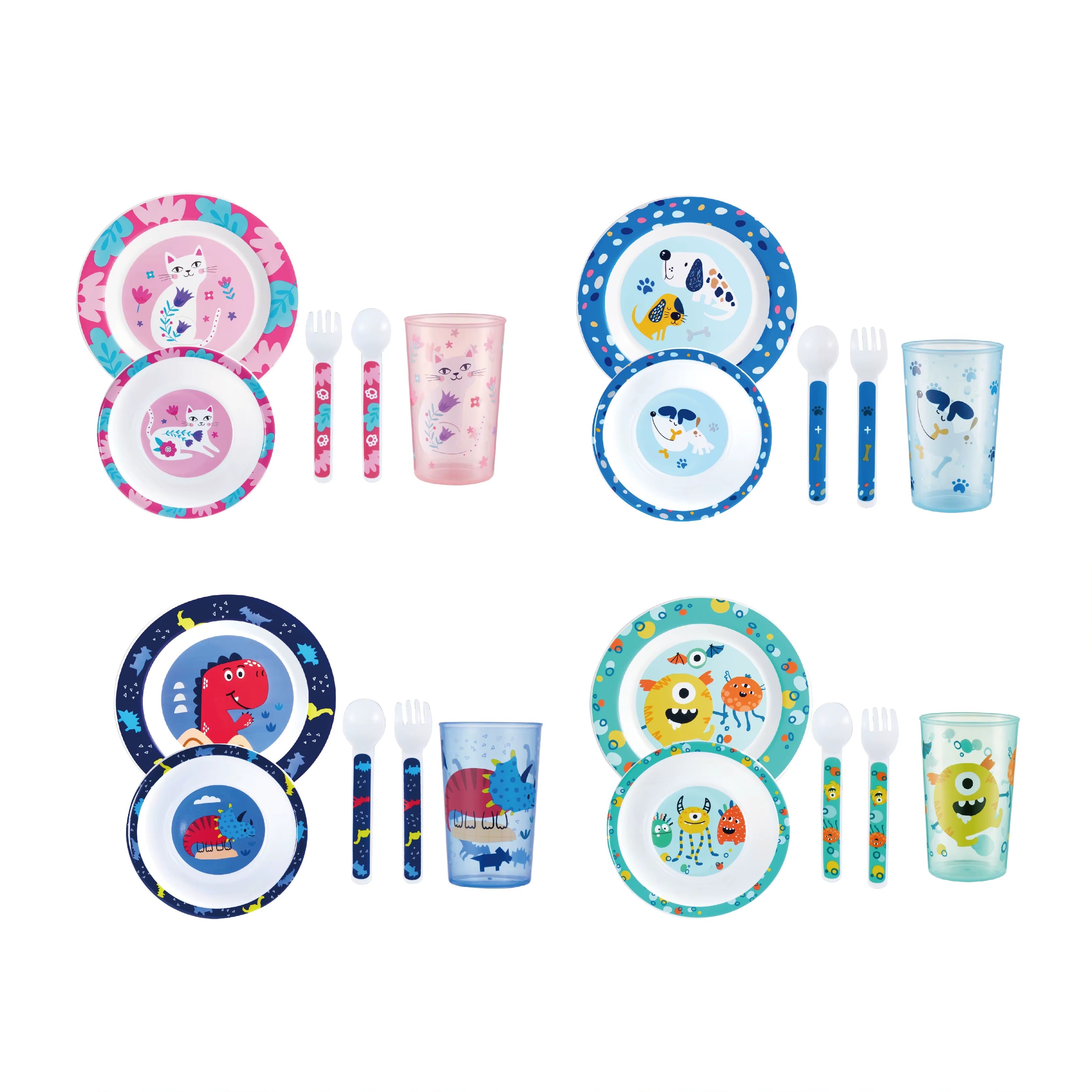 Set Repas Enfant 5 Pièces en Fibre de Bambou – Design Grenouille Écologique