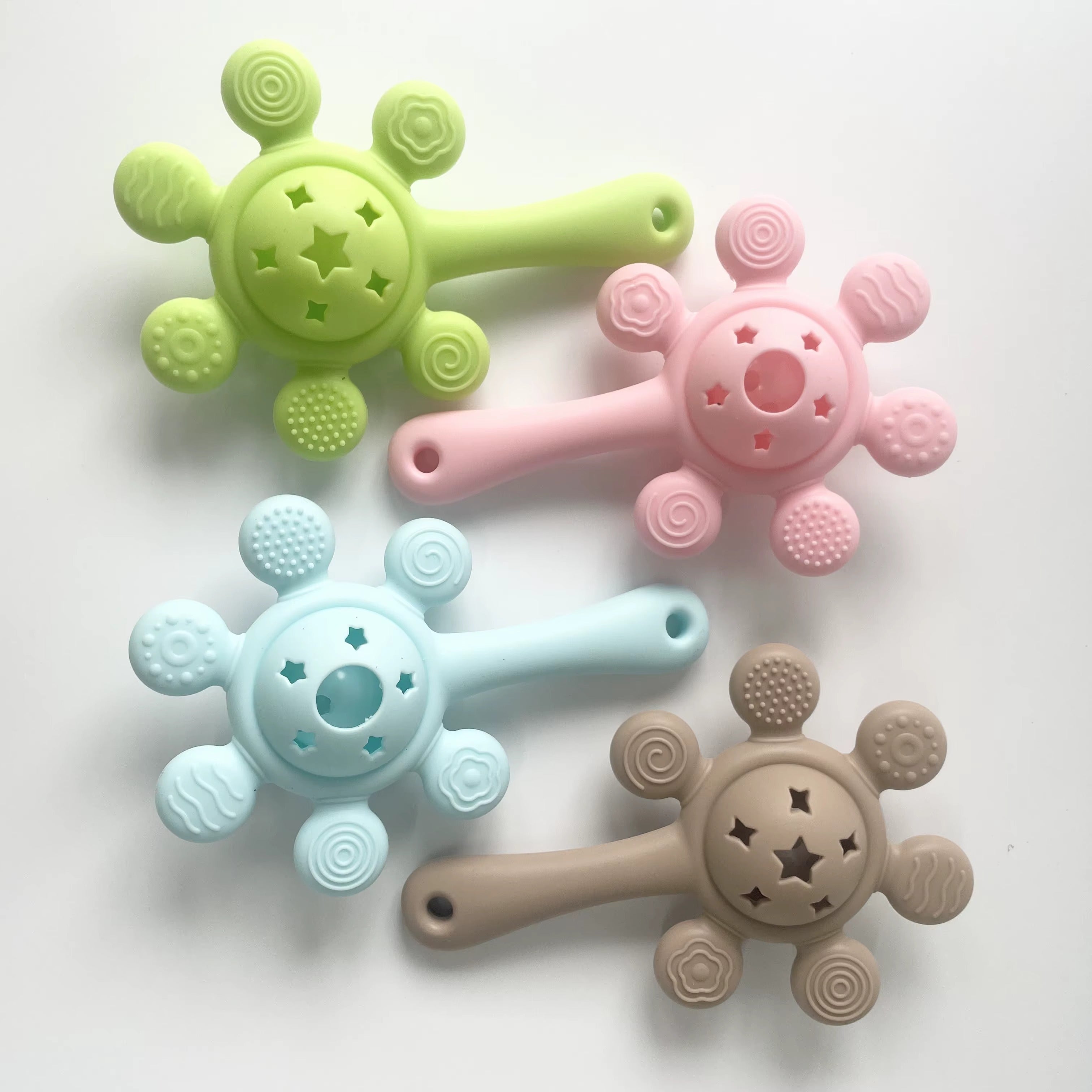 Jouet de Dentition Bébé en Silicone Sans BPA – Doux & Apaisant