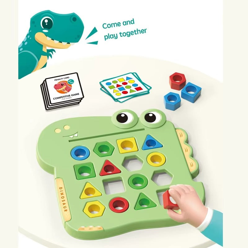 Jeu Montessori Dinosaure – Puzzle Formes & Couleurs Éducatif