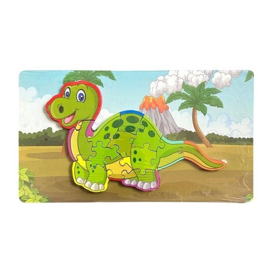 Puzzle Dinosaure en Bois – Jeu Éducatif 4 Formes pour Enfants