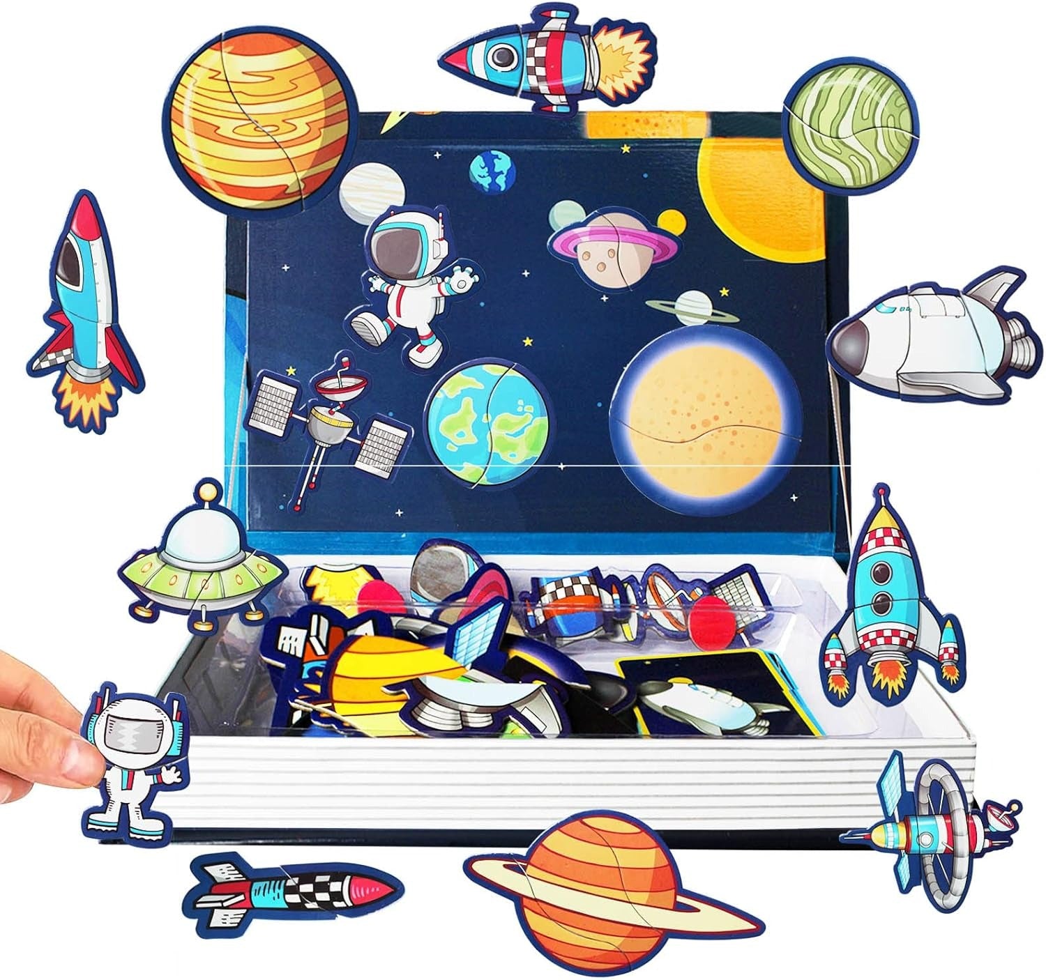 Puzzle Magnétique Espace – Livre d’Activité 38 Pièces Éducatif