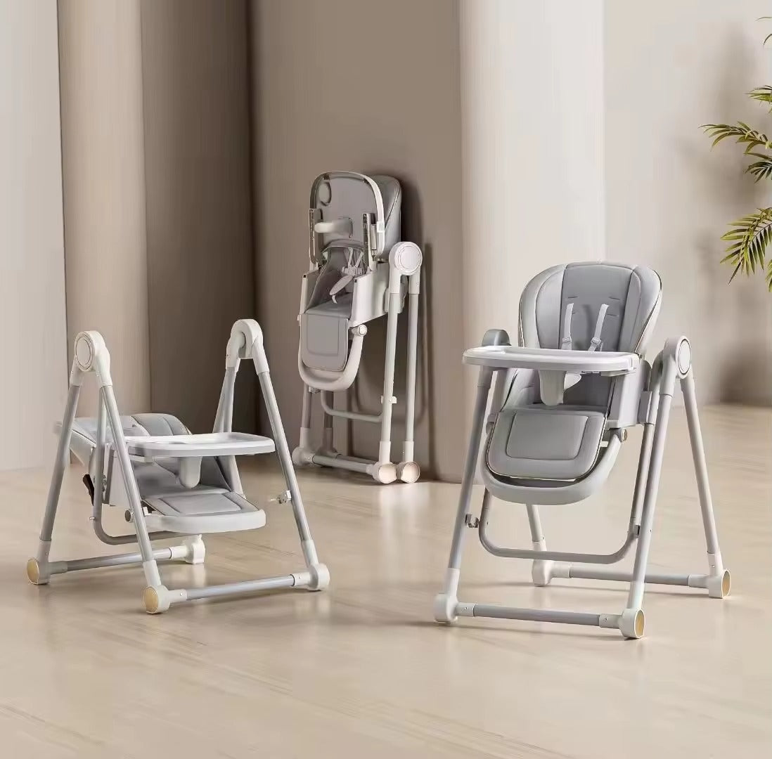 Chaise Haute Bébé 4 en 1 – Multifonction Pliable & Sécurisée