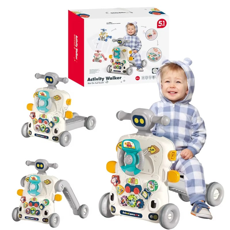 Baby Walker Musical 5 en 1 – Trotteur Bébé Sit-To-Stand avec Siège