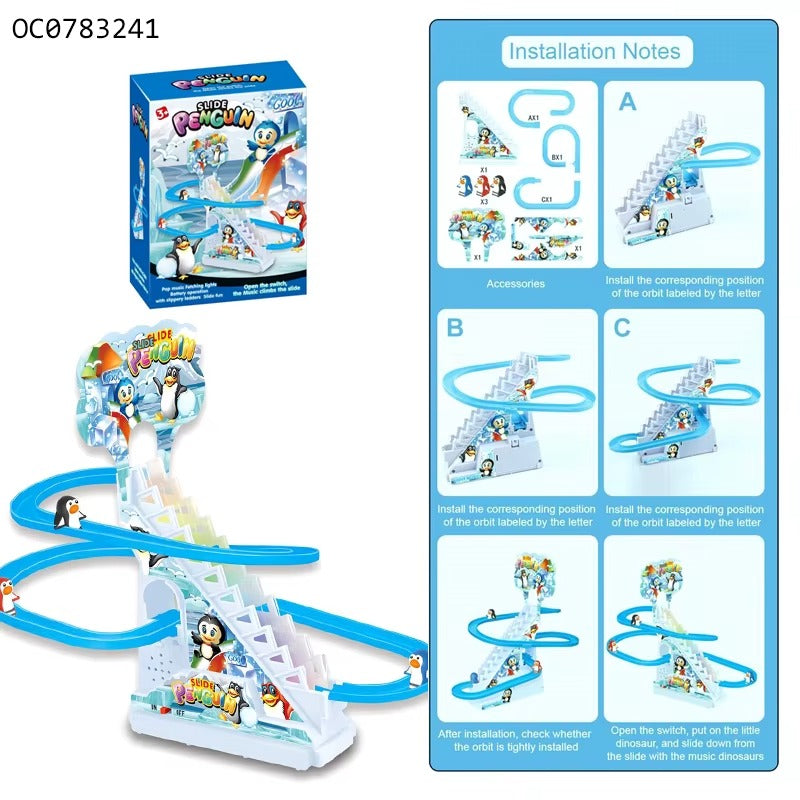 Circuit Pingouin Escalier & Toboggan – Jeu Interactif à Pistes